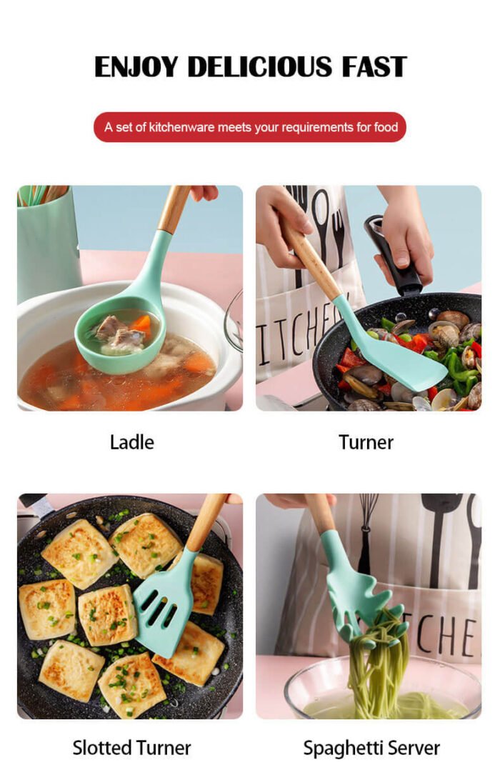 Set ustensiles cuisine moderne (12 pcs) – Image 3