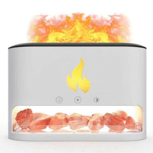 Diffuseur d'Huiles Essentielles 250ml Diffuseur flamme Bryher blanc | Humidificateur flamme LED | Diffuseur huiles essentielles décoratif | Appareil aromathérapie design