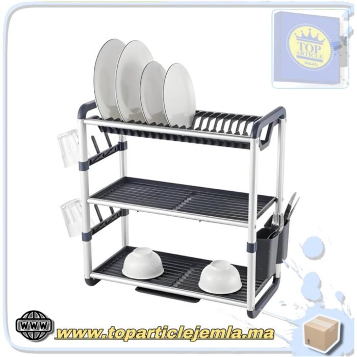 Égouttoir aluminium 3 niveaux – Image 1