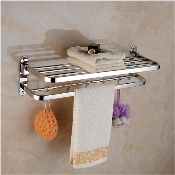 Étagère Porte-Serviettes Murale Dorée