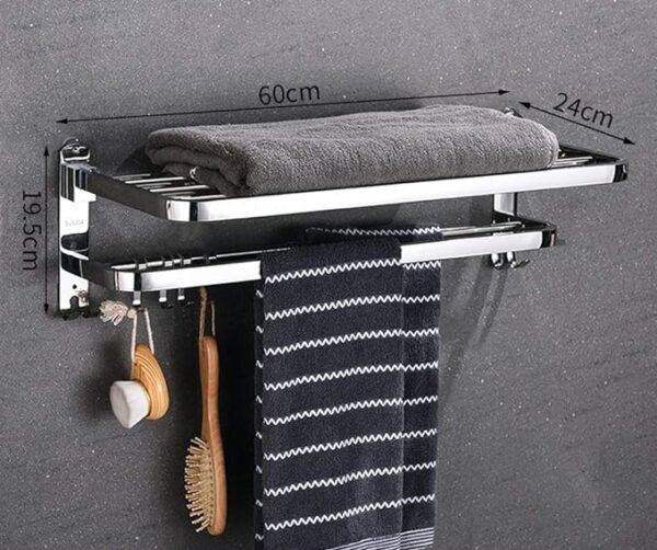 Étagère Porte-Serviettes Murale Dorée