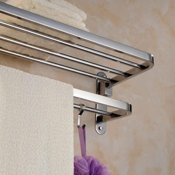 Étagère Porte-Serviettes Murale Dorée