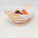 Panier a pain en métal avec doublure tissu – Élégant et pratique – Image 2