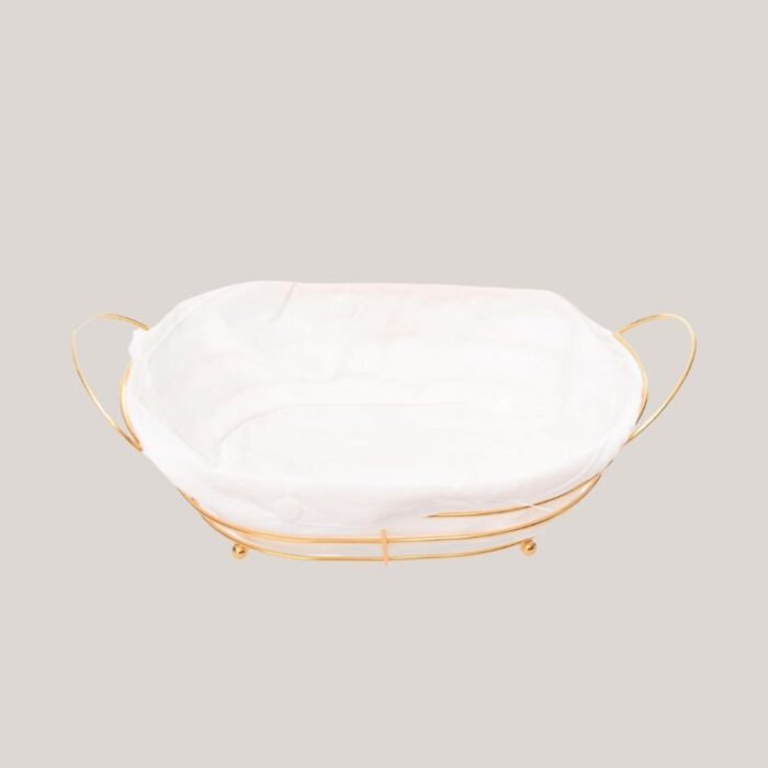 Panier a pain en métal avec doublure tissu – Élégant et pratique – Image 3