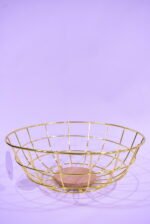 شبكة تقديم الخبز و الفواكه المعدنية باللون الذهبي - الصورة 3