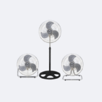 Ventilateur Inox 50W – 3 Supports – Design Élégant