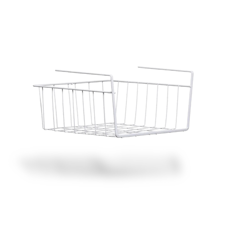 Panier de Rangement Suspendu Sous Étagère Panier de Rangement Suspendu Sous Étagère – Gagnez de l'espace instantanément sans perçage (Organisateur de Placard) – Image 2
