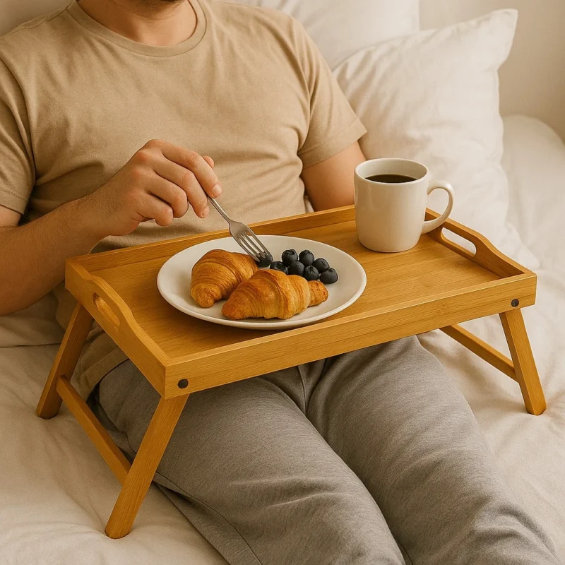 صينية خشب بأرجل قابلة للطي, صينية خشب البامبو